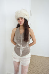 Angel Knitted Vest Brown