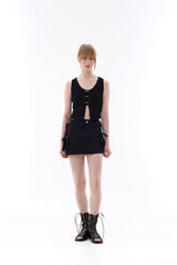 CINDY SLEEVELESS TOP SET / BLACK