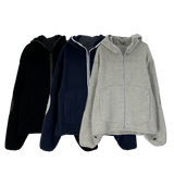 reverse elbow fleece zip-up