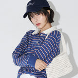 ストライプカラーTシャツ  (Blue)