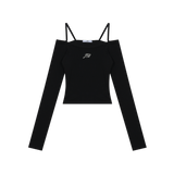 [MADE] ジュエリーオープンショルダー (BLACK)