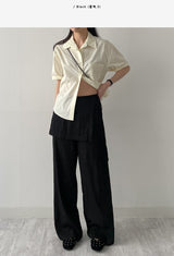 Euro Wrap Nylon Wide Pants