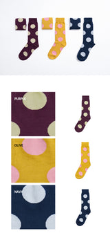 [3PACK] 1507 UNISEX DOT BASIC SOCKS - big dot purple colorpack