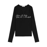スナップレタリングロングスリーブ (BLACK) F25ZB028