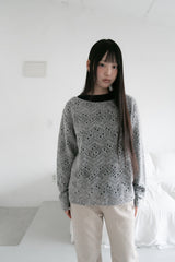 deep neck punching knit top(2colors)