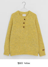 Genif Raglan Round Button Knit