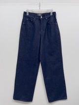 [Unisex/Non-Fade] Stitched Denim Wide Pants