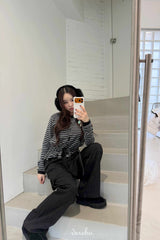 ジッパーレイヤードスカートロングバンドウエストスラックス