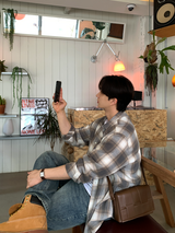 ストーブスクエアシェイプレザークロスボディーバッグ