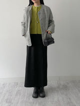 [FW] Striped Wool H-Line Long Skirt