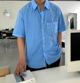  Wegner Nylon Pigment Overfit Short Sleeve Shirt