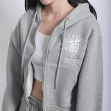 CHRYSTHEMUM HOODIE ZIP UP (GREY)