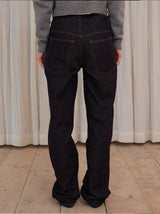 rirri Raw Denim Straight-leg Versatile Jeans with Detachable Pleated Waist Skirt