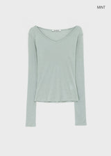 [MADE] Tenlua Wool Tencel V-Neck Long Sleeve Tee (50% Tencel)