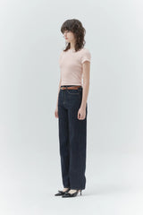 KIRSH PLAIN SLIM FIT STRIPE T-SHIRT - PINK
