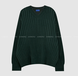  Isabelle Vienna V-Neck Loose Fit Ribbed Long Sleeve Knit