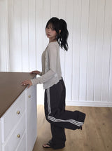 BT Nylon Track Pintuck Wide Pants