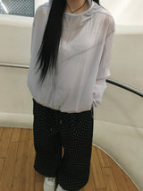 Sheer diagonal see-through windbreaker (5c)