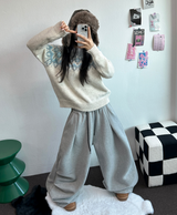 パラシュートツーピンタックバルーンロングワイドパンツ 🖤🩶💜🤎🩷5COLOR