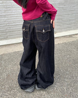 [ORIGINAL] Spicy Bijo Oversized Roll-Up Denim Pants