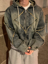 南京ヴィンテージデニムフード付きジャケット