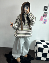 フォーマルバルーンサイドピンタックロングパンツ 🤍🩶🖤2SIZE/3COLOR