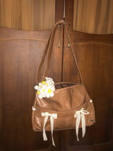 リボンダッフルバッグ_caramel brown