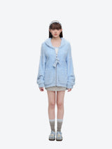 13DE MARZO Faux Mink Fur Zip Jacket