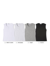 Henley neck sleeveless tee