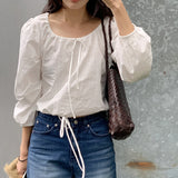 [MADE] WHISTLE CROPPED BLOUSE