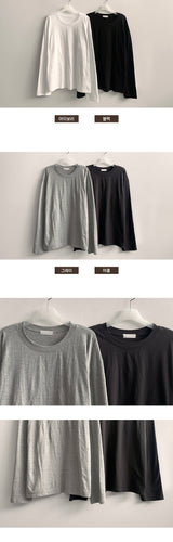 ワドン ベーシック ボックス ラウンド ロングスリーブ Tシャツ