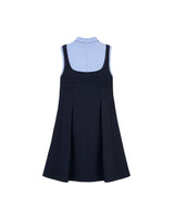 エステルリボンタイプリーツミニドレス Sky Navy