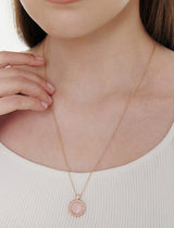 26SS★ [Premium Plating] Pennysense AB(P) Coin Necklace Pink Opal