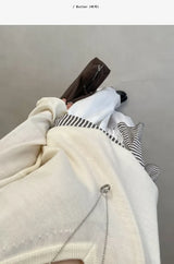 [wool50%] Danny Deep V-Neck Over Fit Knit