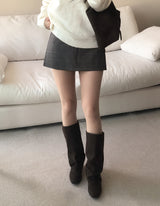 Checkered Mini Skirt Pants (2colors)