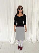 Shirring puff 3/4 sleeve T (2c)