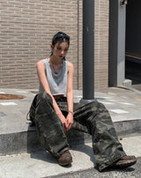 フィリーカッティングワイドクロップスリーブレス