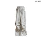 (2color) Shirring Wide Nylon Banding Pants