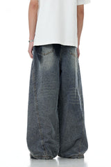 Graffiti Ripped Lantern Jeans