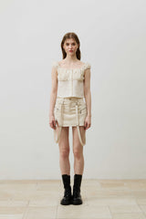 CUDDLY SLEEVELESS TOP / BEIGE