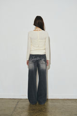 bk pt denim pants (black)