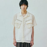 ripstop off duty fatigue shirt ivory