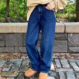 ディープブルーワイドデニムパンツ