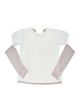 Back ribbon flare top / ivory
