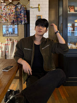 Owen knitwear suede jacket