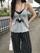 Sunday Home Stripe Lounge Button Wide Pants