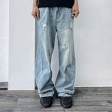 Light Wash Distressed Denim Pants