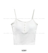 Fake button ribbed cap sleeveless (with cup)