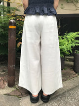 ミル バック バンディング ワイド ピンタック ロング パンツ