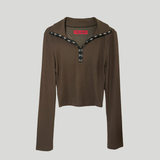 ホック N アイ クロップ ロングスリーブ Tシャツ
